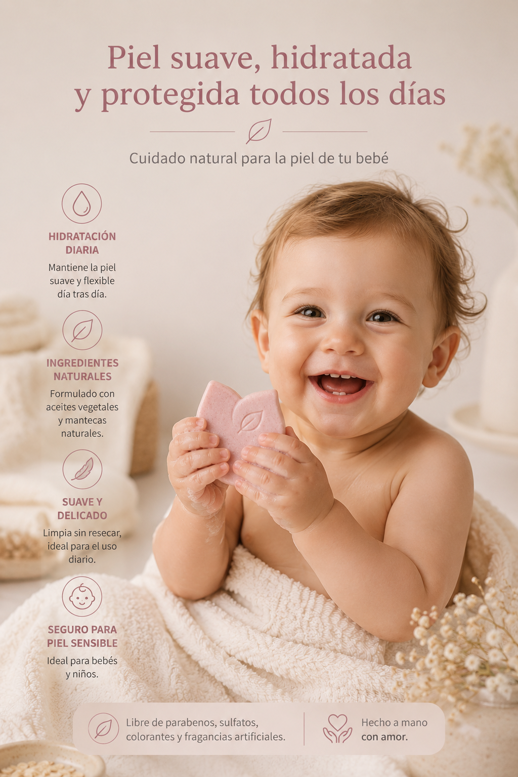 Wild Flower – Jabon hidratante diario para bebes