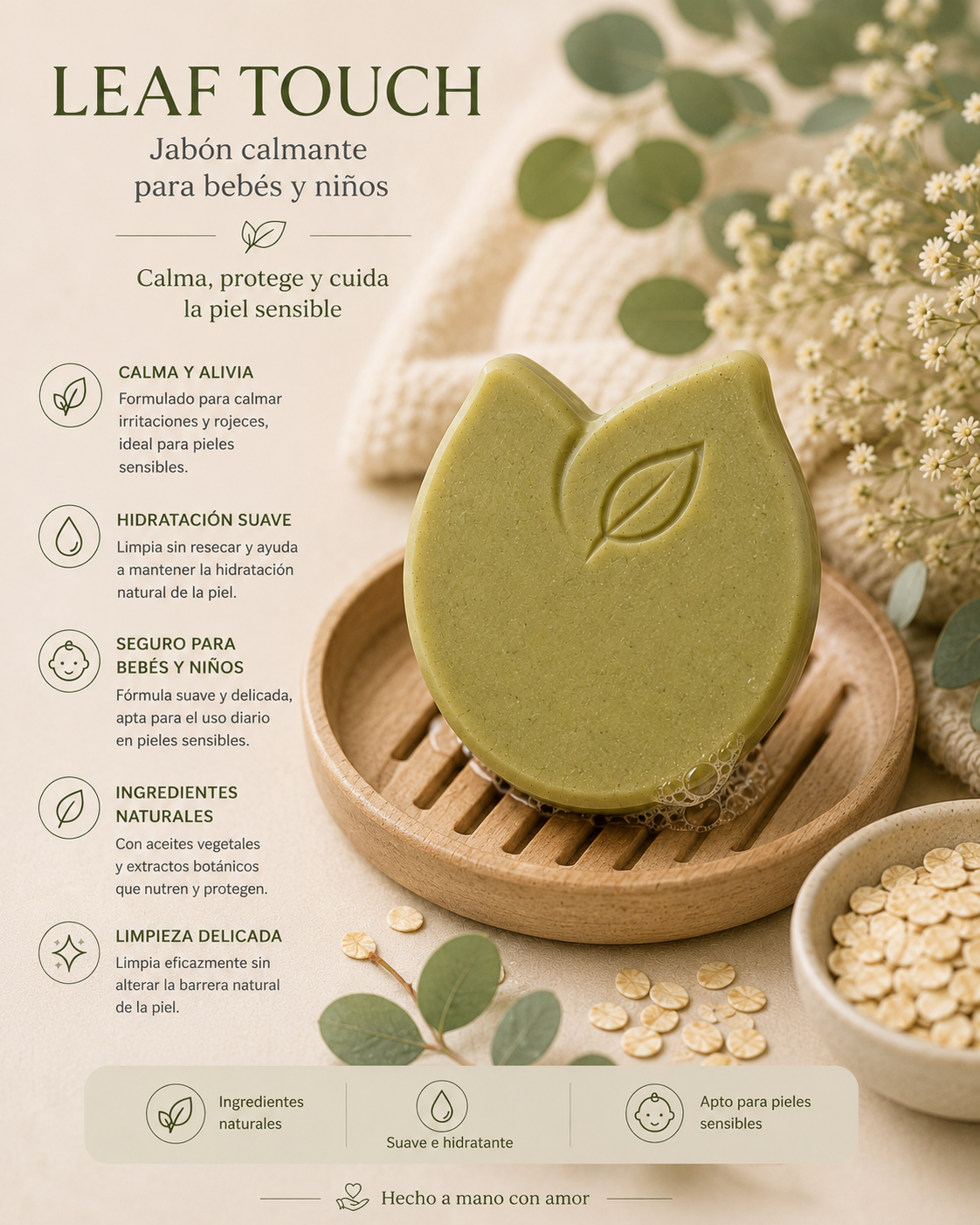 Leaf Touch – Jabon calmante para bebes